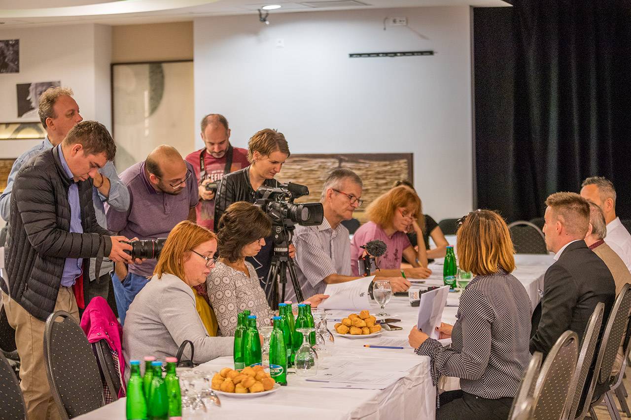 Sajtótájékoztató az elmúlt évadról, a következő szezonról, az újranyitásról, a társulatról  fotó: Mészáros Zsolt