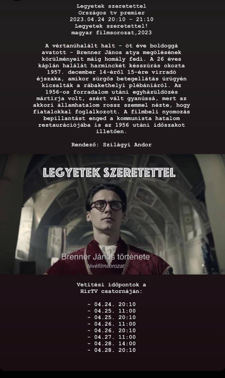 Legyetek szeretettel vetítés időpontok 